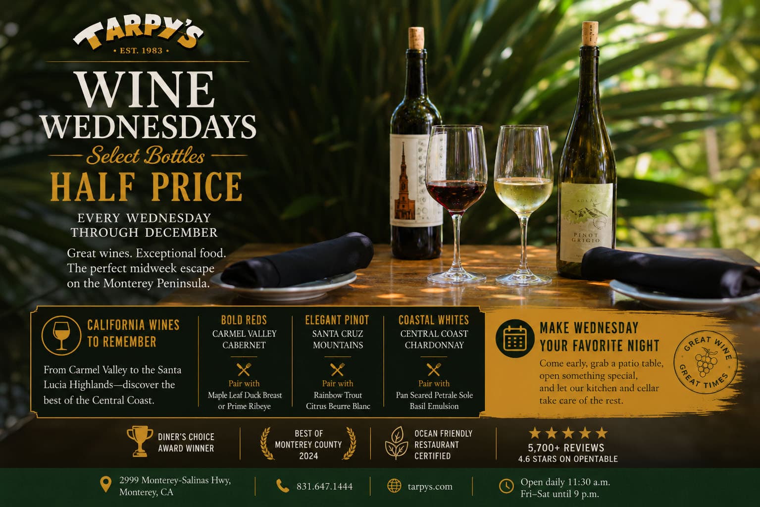 The Best Wine Night in Monterey Is Every Wednesday at Tarpy's
